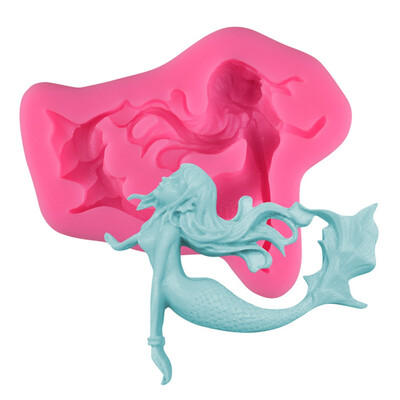 

Mermaid Cake Decorating Mold Food Grade Silicone Jello Sugar Chocolate Fondant Molds