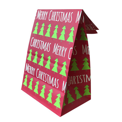 

10Pcs Kraft Paper Bags Popcorn Bag Candy Box Christmas Goodie Bags Paper Gift Bags Paper Christmas Packaging Sweets Popcorn Box