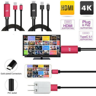 

4K Ultra-HD USB 31 Type-C Phone to HDMI TVHDTV Video Cable For Samsung S9 Plus