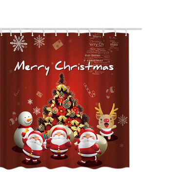 

Gobestart Christmas Waterproof Polyester Bathroom Shower Curtain Decor With Hooks 66x72