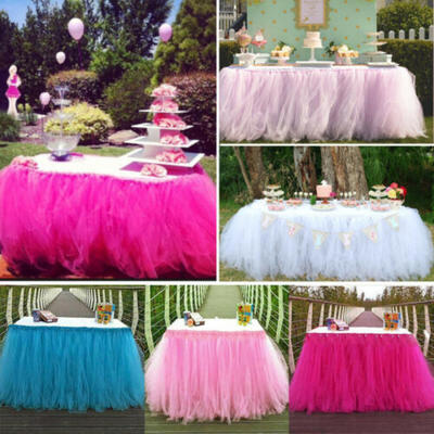 

Tulle TUTU Table Skirt Cover Birthday Wedding Festive Party Decor Table Cloth US