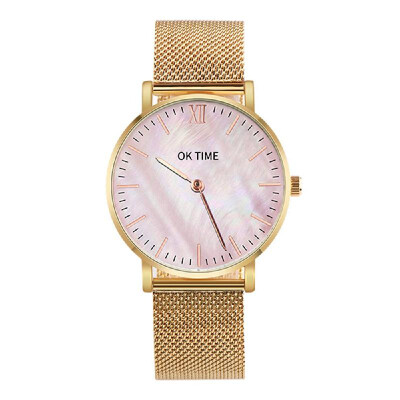 

Simple Slim Watch Analog Quartz Waterproof Stainless Steel Mesh Strap Band Thin Casual Elegant Wrist Watches for Women Rose Gold