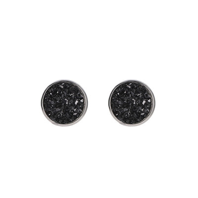 

Temperament Geometric Round Star Shaped Stud Earring Symmetrical Inlay Color Stainless Steel Wild Earbob