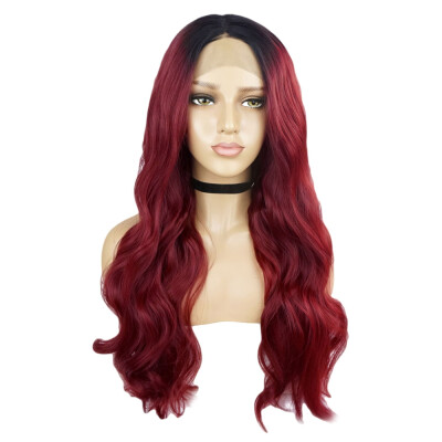 

Long Middle Part Ombre Wavy Lace Front Synthetic Wig