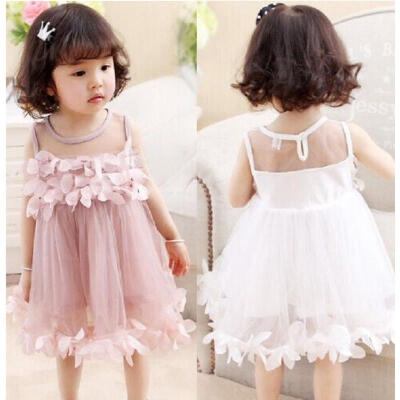 

Flower Kids Baby Girl Princess Bridesmaid Dresses Petal Tulle Party Formal Wedding Dress