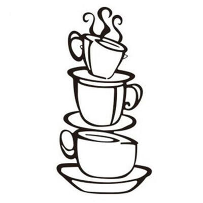 

Greensen Coffee Cup Sticker Living Room Bedroom Backdrop Wall Decorative Decal Decorative Sticker Bedroom Sticker