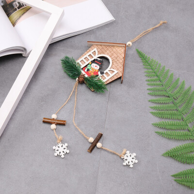 

〖Follure〗House shaped christmas tree hanging pendant wooden small hanging ornamentYF