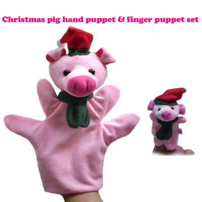 

Tailored 2Pcs Christmas Soft Animal Hand Finger Puppet Baby Infant Kid Toy Plush Toys A