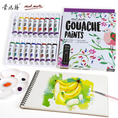 

Montmartre Mont Marte Boxed Gouache Pigment 18 Color 12ML Painting Gouache Pigment Set PMHS0029