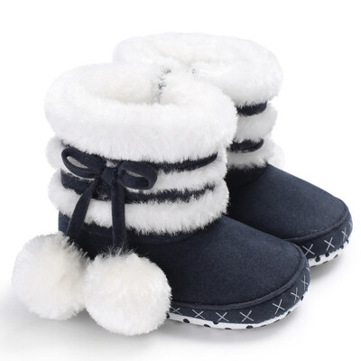 

WEIXINBUY 2 Style Sweet Infant Baby Girls Cotton Shoes Furry Soft Sole Toddler Baby Girl Winter Boots Booties First Walkers