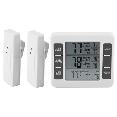 

Greensen Wireless Digital Audible Alarm Refrigerator Thermometer with 2PCS Sensor MinMax Display