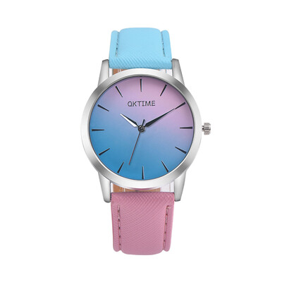 

〖Follure〗Retro Rainbow Design Leather Band Analog Alloy Quartz Wrist Watch