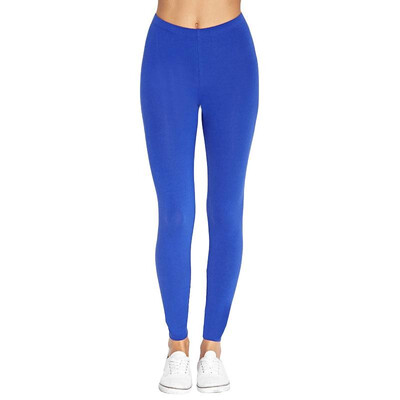 

New Women Cotton Leggings Solid Color Skinny Elastic Waist Stretchy Tights Bodycon Pants Trousers Jeggings