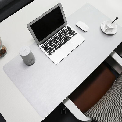 

BUBM PU Leather Protector Pad Mouse Pad Mat Desk Writing Mat Waterproof Anti-oil for Office&Home Pink&Silver