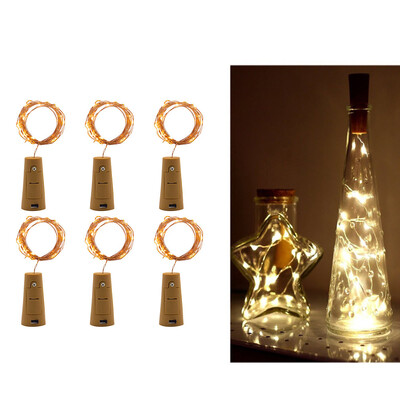 

Siaonvr 6Pcs Cork Shaped LED Night Starry Light Wine Bottle Lamp For Party Decor MR