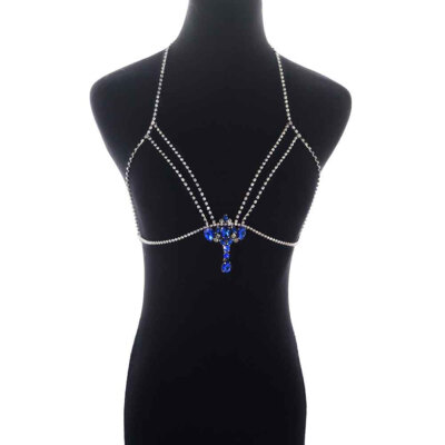 

Shiny Crystal Rhinestone Sexy Chest Body Chain Harness Necklace