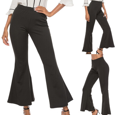 

Womens Causal Office Ladies High Waist Solid Long Pants Sandy Beach Pants