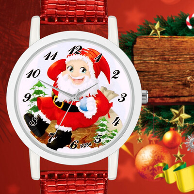 

Christmas Tree & Santa Claus Ladies Quartz Clock Women Wrist Watch 2018 Christmas Gift Womens Watches Fashion Girls Reloj &Ff
