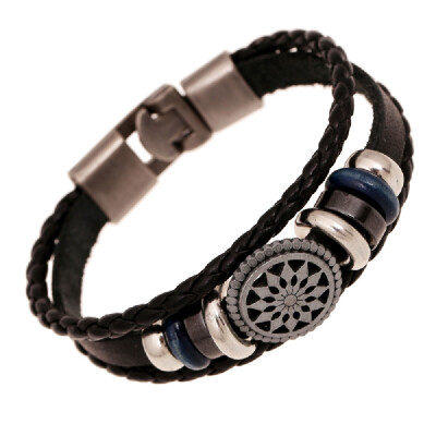 

YEDUO Men\s Vintage Woven Leather Bracelet