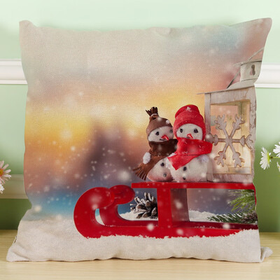

〖Follure〗New Christmas Snowman Cotton Linen Pillow Case Sofa Cushion Cover Home Decor A