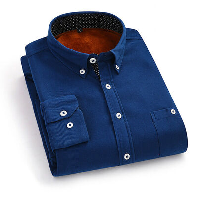 

Mens Winter Warm Corduroy Shirts Slim Button Plus Velvet Jacket Casual Outwear