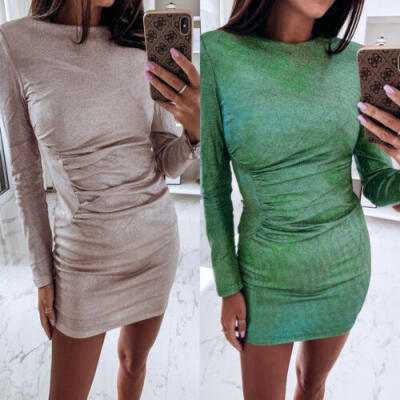 

Women Bandage Bodycon Casual Long Sleeve Evening Party Cocktail Club Mini Dress