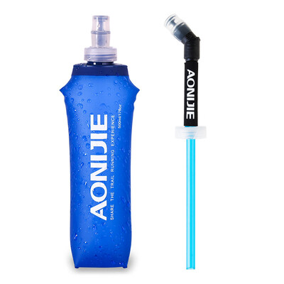 

500ML Compact Sport Soft Water Bottle Folding Flask For Running Hiking Cycling