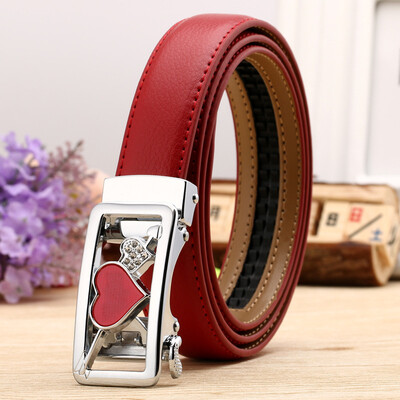 

Hot ladies leather belt casual cowhide designer belts women high quality fashion floral waist black white casual red hook belt