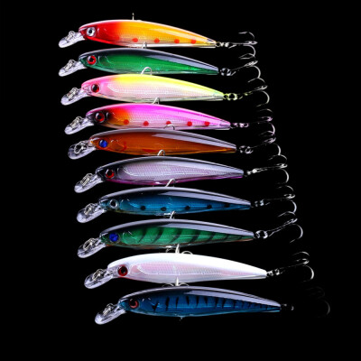 

Saidsome Lot 10pcs Laser Internal Coloring Minnow Fishing Lures Rattles Floating 11cm fishing bait fishing lure
