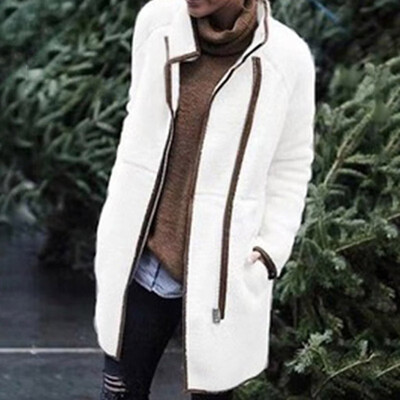

Women Fashion Autumu&Winter New Standing collar Button coat Warm jacket