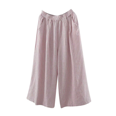 

Tailored Womens Oversize Casual Stripe Harem Pants Loose Wide Legs Trousers Plus