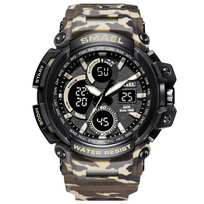 

Gobestart SMAEL Men Sport Watch Dual Display Analog Digital LED Electronic Wrist Watches