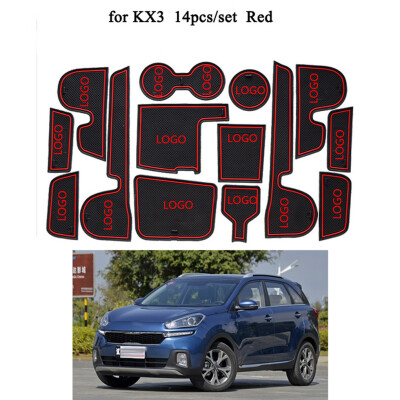 

14pcsset Cup Holder Interior Door Gate Slots Pad Groove Non-slip Mat Replacement For Kia KX3