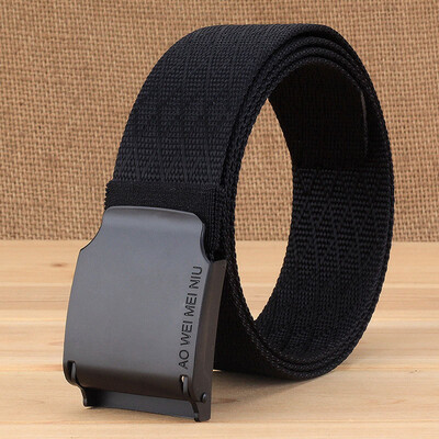 

Automatic Buckle Unisex belt High Quality Solid Color Nylon Men belt Outdoor Casual pants Cowboy pants wild belt