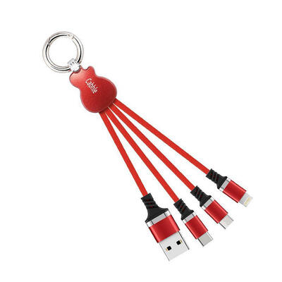 

Keychain Multi Charger Cable 3 In 1 USB Charging Cable With Type C USB-C Micro USBLightning Ports For Android IPhone-025m