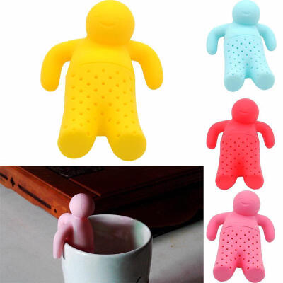 

Cute Little Man Tea Leaf Strainer Filter Silicon Herbal Spice Infuser Diffuser