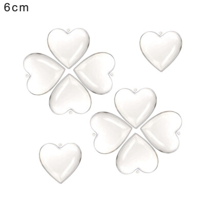 

510Pcs DIY Clear Plastic Heart Shape Ball Fillable Baubles Christmas Tree Decor