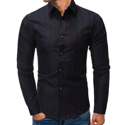 

Tailored Mens Casual Button Turn-Down Collar Slim Fit Long Sleeve Top Shirt Blouse