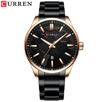 

Curren 8366 Watch Men Waterproof Calendar Quartz Wrist Watch Business Alloy Case Stainless Steel Band Watch