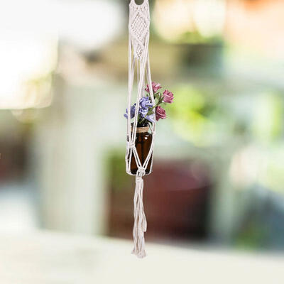

Greensen Pot Holder Bohemian Style Macrame Plant Hanger Hanging Basket Rope Braided Craft