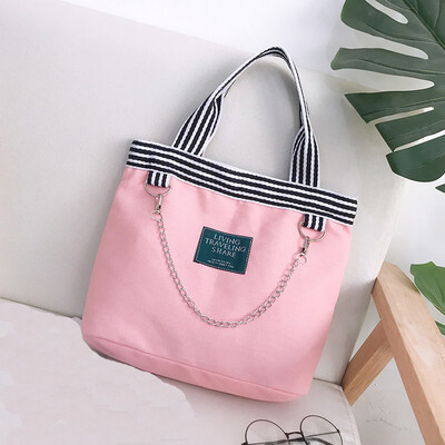 

Tailored Wild Fashion Striped Bag Chain Ddecorative Canvas Bag Shoulder Diagonal Handbag
