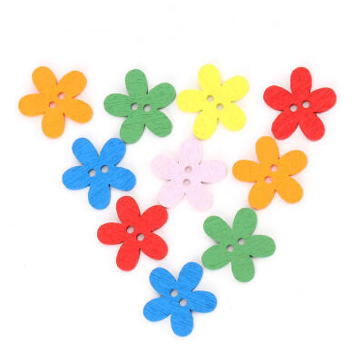 

Greensen 50pcs Cute Small Flowers Wooden Buttons for DIY Crafting Sewing Decoration Accessories