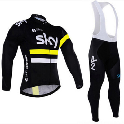 

2018 pro team Sky winter thermal fleece cycling jersey bicycle clothing set ropa ciclismo invierno MTB bike jersey bib pants kit