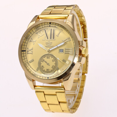 

Best selling fashion mens watch Roman scale single eye calendar alloy steel belt mens quartz watch