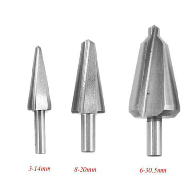 

3Pcs HSS Umbrella Taper Drill Bit Set Cone Hole Cutter Carpentry Rotary Tool Kit