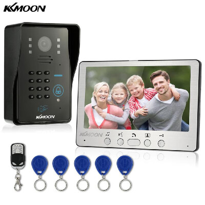 

KKmoon® 7 Wired Video Door Phone System Visual Intercom Doorbell with 1800x480 Indoor Monitor 1700TVL Outdoor Camera 5RFID