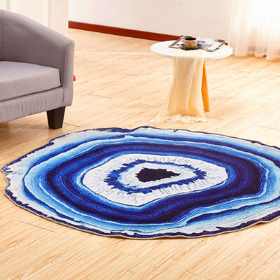 

Gobestart Anti-Skid Geode Rock Floor Rug Dining Living Room Bedroom Carpet Floor Mat BU