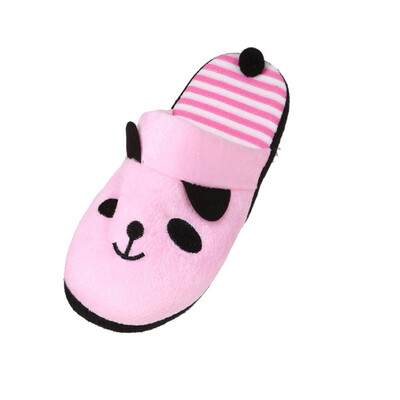 

Rose Lovely Cartoon Panda Home Floor Soft Stripe Slippers Female Shoes 36-40