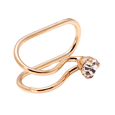 

New Fashion Jewelry U Shaped Ear Cuff Silver And Gold Color 1 Pair Girls Female Star Simulation Pearl Rhinestone Ear Clip