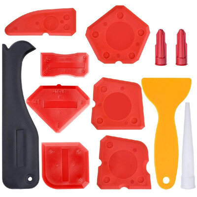 

12 Pieces Caulking Tool Kit Silicone Sealant Finishing Tool Grout Scraper Caulk Remover&Caulk Nozzle&Caulk Caps Blue